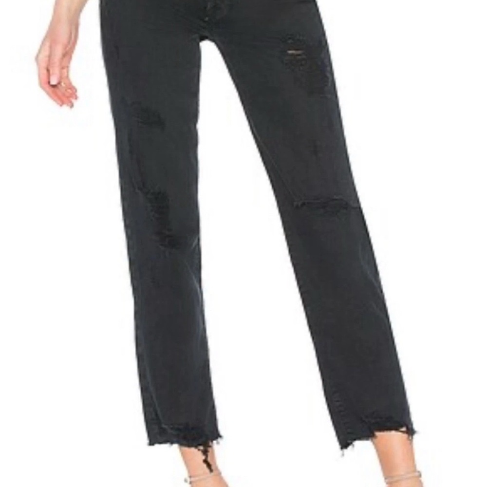 Mother Superior the Saint Ankle Fray Black Jeans 25 The Devil Drinks Coffee